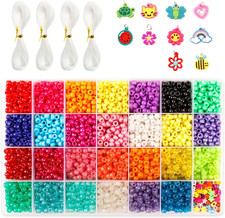 Pony Beads Set - 4,600 Pcs 9Mm Pony, Letter  Star Beads in 27 Colors with Elast