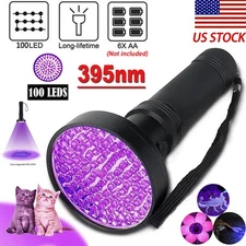 UV Ultraviolet Black Light Flashlight 395nM 100 LED Inspection Lamp Torch