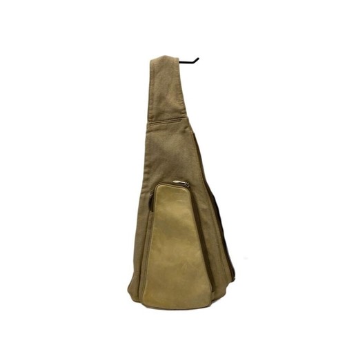 Alexander McQueen Shoulder Bag Canvas Leather Beige Unisex Zip Closure Pockets