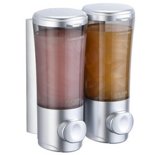 Shampoo and Conditioner Dispenser, Shower Soap Dispenser 2 Silver 2 Chamber