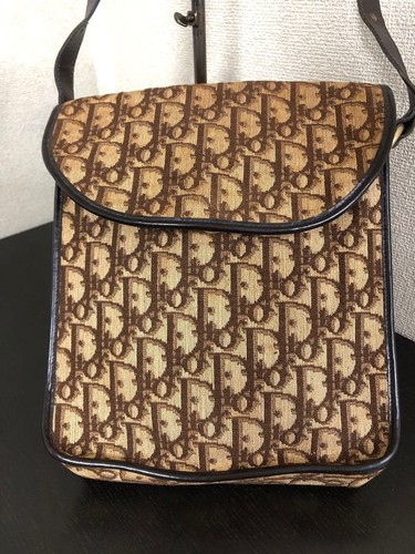 Christian Dior Trotter Shoulder Bag Vintage Brown Leather Used From Japan