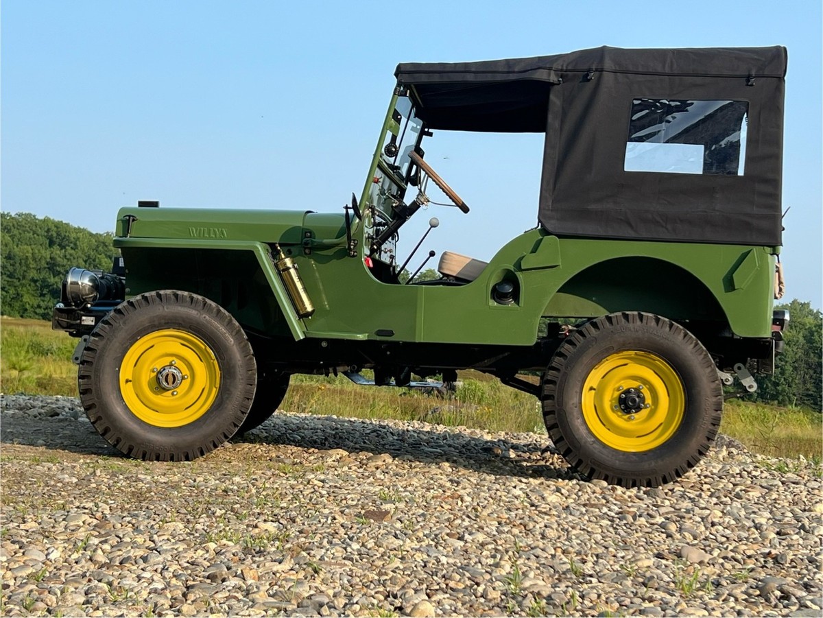 Canvas Soft Top for Willys Jeep CJ2A Civilian -Fits on Civil Bow
