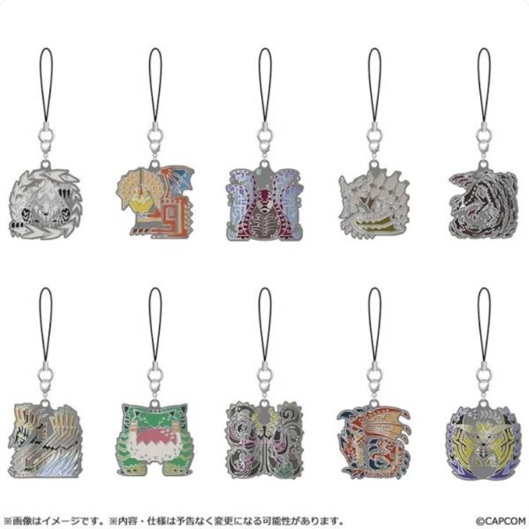 Monster Hunter Wilds Monster Icon Metal Keychain Collection BOX (10PCS) Capcom N - Image 2 of 4