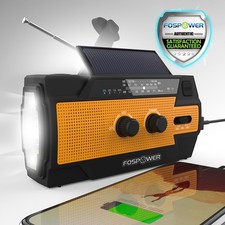 Emergency Solar Hand Crank Weather Radio 4000mAh Power Bank Charger Flash Light