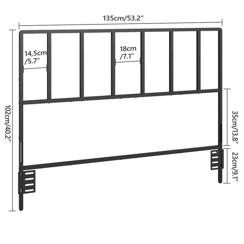 Cabeceira tamanho completo, cabeceiras de metal com adaptadores universais, aquecimento ajustável... - Imagem 3 de 4