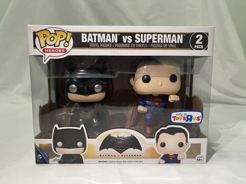 Funko Pop Heroes Batman vs Superman Metallic 2 Pack Toys R Us Exclusive