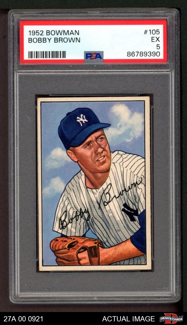 1952 Bowman #105 Bobby Brown Yankees PSA 5 - EX