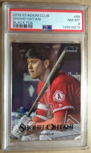 2019 TOPPS STADIUM CLUB SHOHEI OHTANI BLACK FOIL RARE SP 66 MVP PSA 8 #145616875
