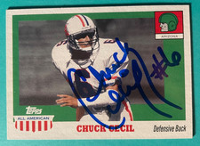 SIGNED CHUCK CECIL 2005 TOPPS ALL AMERICAN AUTO CARD - ARIZONA