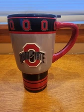 2013 Ohio State Buckeyes ceramic travel mug with lid Boelter Brand