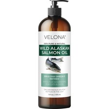 Velona Wild Alaskan Salmon Oil 2 Fl Oz - 1 Gal Dogs Cats Coat Omega 3 Pets EPA