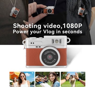 Small Retro Digital Camera 1080P FHD 0.96 Inch Color Screen Keychain Camera For