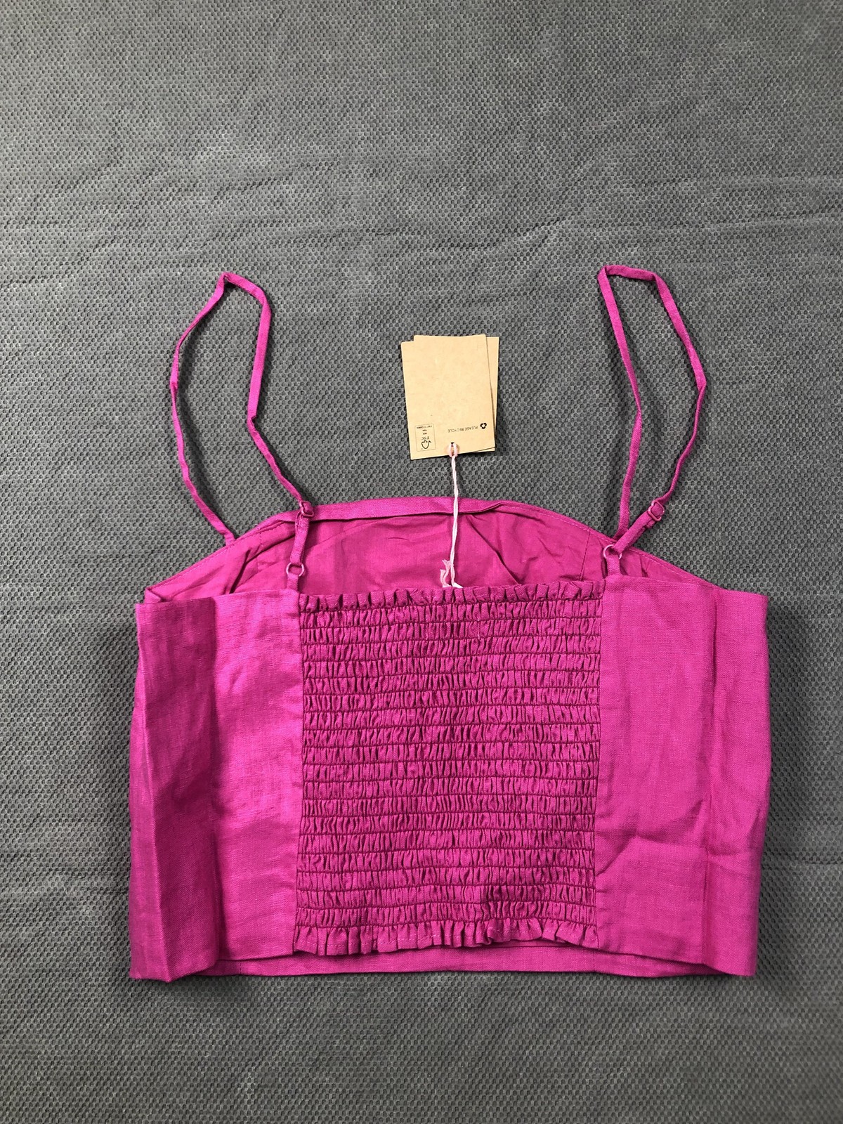 Boden Tank Top Womens 4 Purple Square Neck Sleeveless Linen Cropped Cami NWT image 7