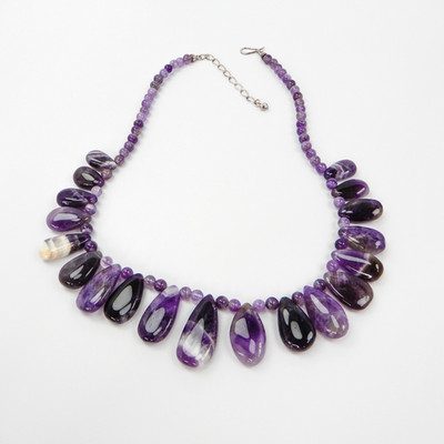 JAY KING Sterling Silver Cape Amethyst Beaded Station Necklace HSN, 22''