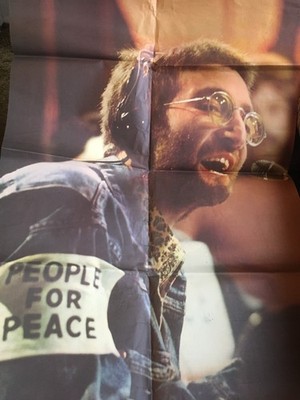 JOHN LENNON PEOPLE FOR PEACE ORIGINAL 1970 PACE POSTER FOLDED FOR STORAGE BEATLE