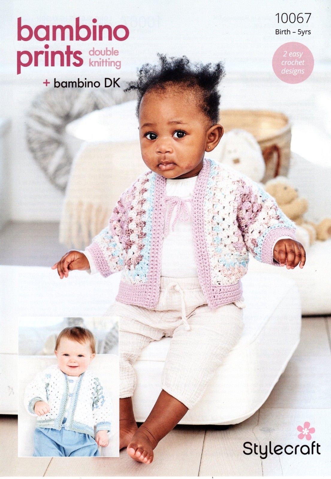 Stylecraft Baby DK Crochet Pattern - 10067 Hexagon Cardigans, Birth/5yrs