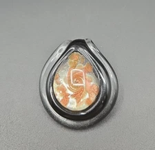 Murano Style Art Glass Pendant with silver & Gold sparkling specks