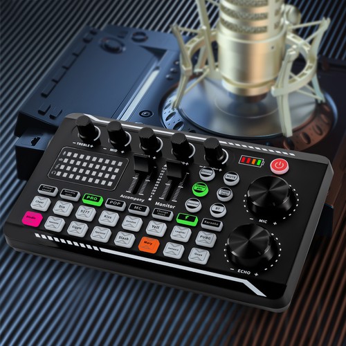 F998 Soundkarte Musikstudioaufnahmen Bluetooth Audio Interface Mixer Sound Karte - Afbeelding 4 van 19