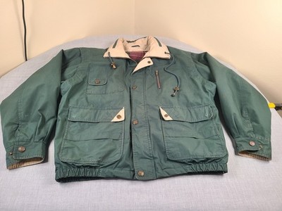 GANT Jacket Mens Large Green Flannel Lined Vintage 90s Bomber