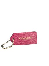 Coach Leather Crossgrain Hangtag - Magenta 2.25"
