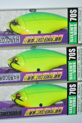 3 lures yo zuri duel hardcore x silent vibe 70s 2 3/4'' f1112-bcl chartreuse blue