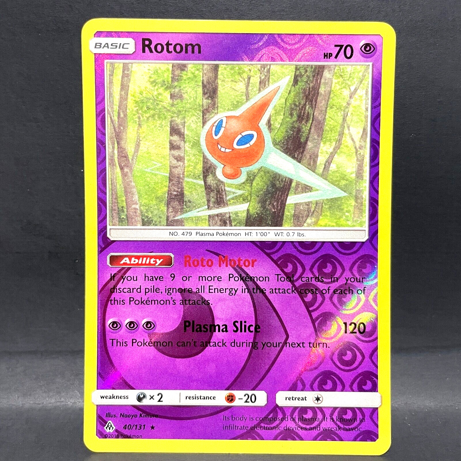 2018 POKEMON FORBIDDEN LIGHT ROTOM 40/131 REVERSE HOLO (RARE)