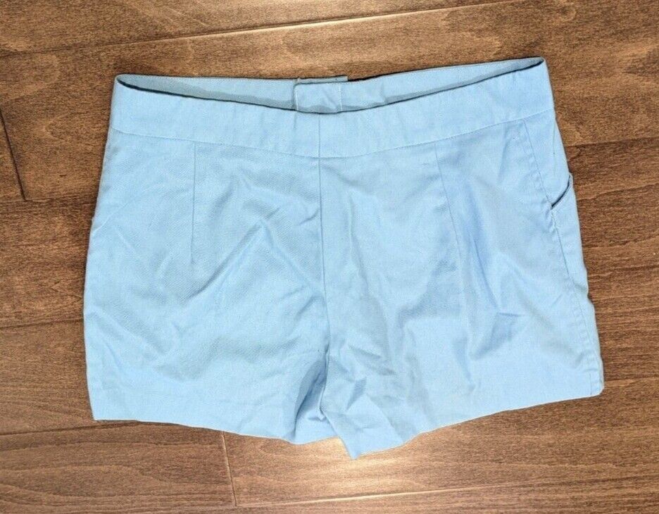 Vintage 70s baby blue cotton chino shorts, pockets - image 2