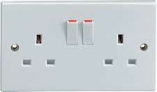 13A Double Sockets White Switched Mains Electric 2 Gang 13 Amp Twin Plug Outlet