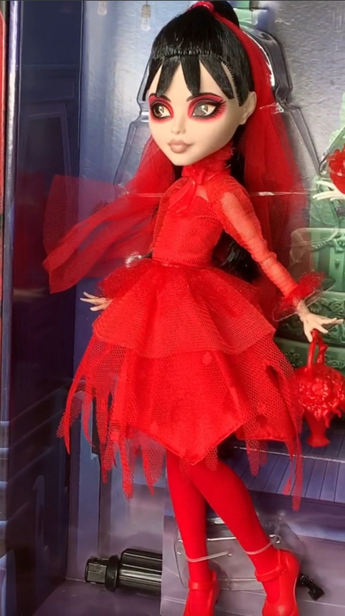 strapless open back dress Movie Beetlejuice 2024 Lydia Deetz Women Red Dress Cosplay Costume Out –  TrendsinCosplay