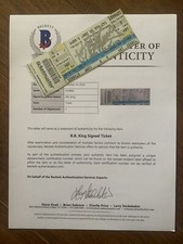 BB King Signed Autographed Beckett Certified Ticket #1