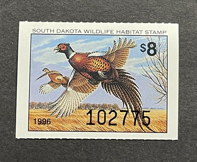 #ad WTDstamps 1996 SOUTH DAKOTA State Wildlife Habitat Stamp Lot1 Mint OG NH $3.00