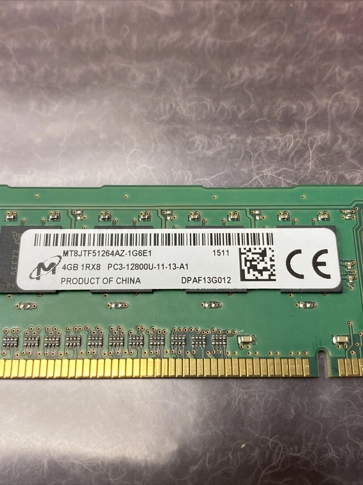 Micron 4GB 1Rx8 PC3-12800U Desktop Memory MT8JTF51264AZ-1G6E1 - Image 2 of 4