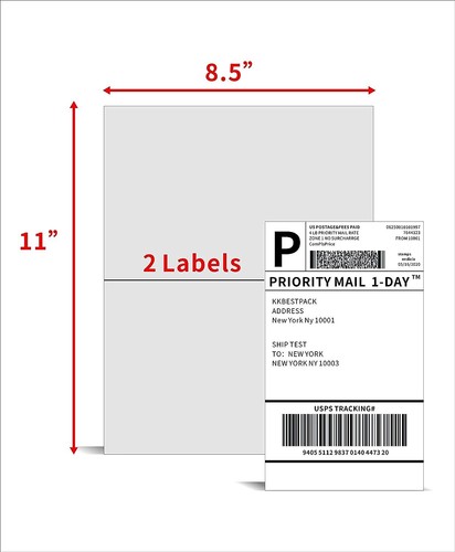 Etichette Spedizione 2 Per Foglio 8,5 x 5,5" Mezze Fogli Vuote Autoadesive 220-11000 - Foto 12 di 21
