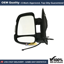 COMPLETE MIRROR LHS, Fits Fiat DUCATO, RELAY, BOXER SHORT ARM, INDICATOR, 06->24