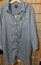Vintage LEE Modern Denim Western Jeans Shirt Dress Jacket Size XL