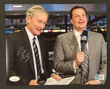Eddie Olczyk Pat Foley Chicago Blackhawks NHL Signed 8x10 Photo ~ JSA COA