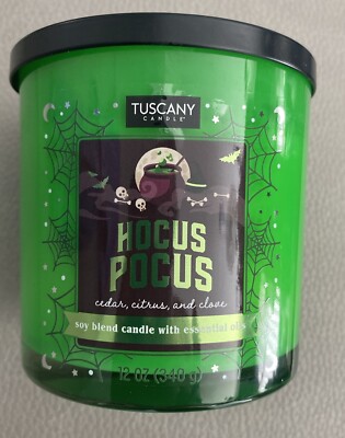 Tuscany  12 Oz 3-wick Soy Blend Candle. HOCUS POCUS. Cedar, Citrus, Clove.