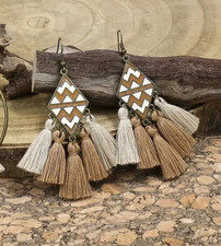 3.5 Bronze-tone Earring Set Bohemian Retro Drop Dangle Hook New Free Ship 7315