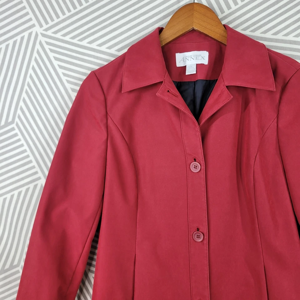 Gabardina informal Corner Annex talla pequeña chaqueta peso medio primavera otoño rojo  Foto 2 de 4