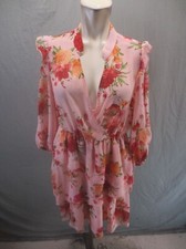 Stella&Julia Size 6 Womens Floral Long Sleeve Tiered Ruffle Faux Wrap Dress 826