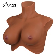 Crossdresser Dark Brown Silicone Breast Forms Fake Boobs For Drag Queen