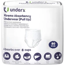 UnderX Disposable Incontinence Underwear Adult Diaper- Maximum Absorbent Pullups