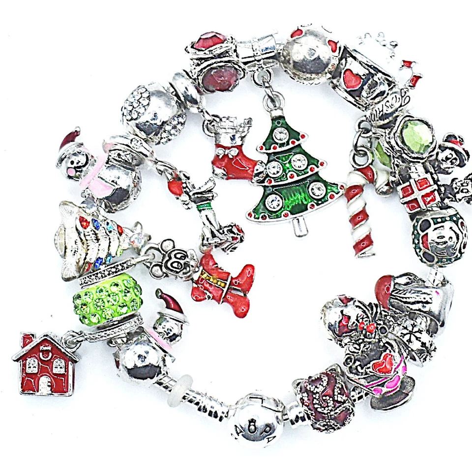 Pandora Charm Bracelet Christmas Themed Charms Tree Mickey   Charms Box Gift - Image 2 of 4