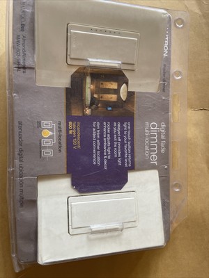 New 2 Lutron Maestro Duo Digital Fade Dimmer Multi-Location ALMOND MAW603-RH-AL