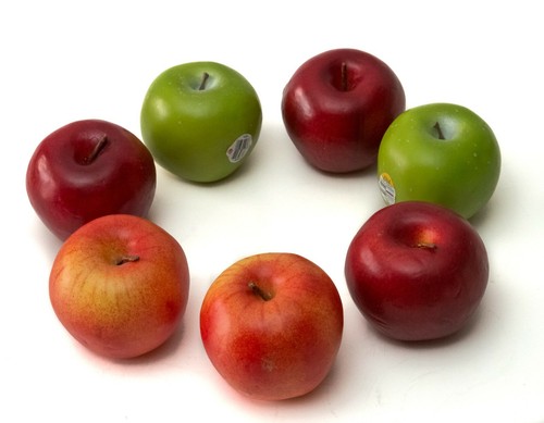 Artificial lifelike Red Green Apple Fake Faux Fruit 7 DecoratIve Kitchen Decor - Picture 2 of 9