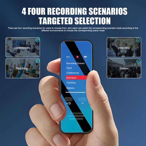 32G Digital Voice Recorder Bluetooth Call Dictaphone Audio MP3 Player Recording - Picture 8 of 12
