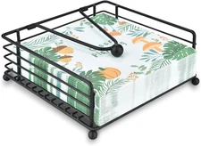 Napkin Holder for Table & Kitchen - Modern Flat Napkin Dispenser for Home & Outd