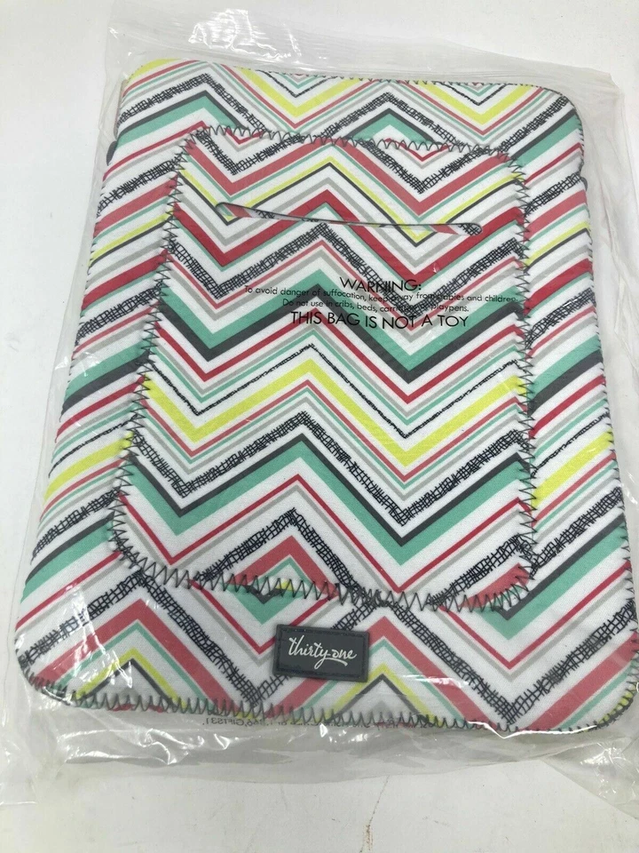 Thirty One 31 iPad Case Cover Tablet Kindle PARTY PUNCH CHEVRON Tote-A Tablet - Image 2 of 2