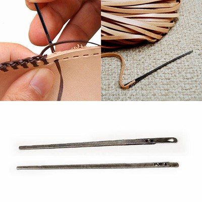 3pcs leather sewing craft tool Leather rope needle Leather needle double hoYR