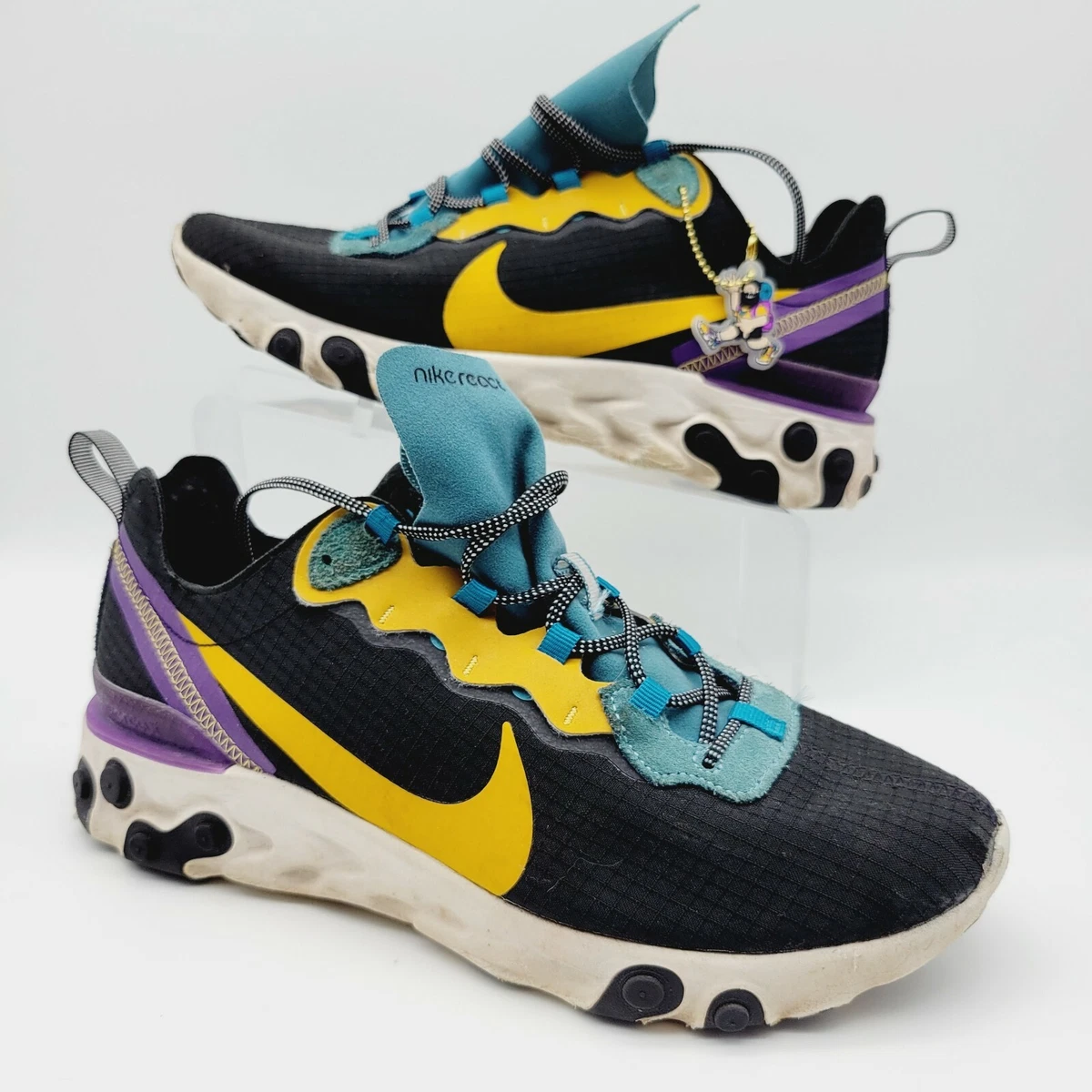 Nike Element 55 PRM Black Teal Gold Purple Running Shoes Mens US | eBay